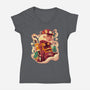 Solar Dragon-Womens-V-Neck-Tee-Bruno Mota