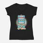 Slot Meowchine-Womens-V-Neck-Tee-Freecheese