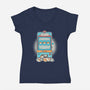 Slot Meowchine-Womens-V-Neck-Tee-Freecheese