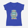 Slot Meowchine-Womens-V-Neck-Tee-Freecheese