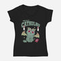 Summon Cathulhu-Womens-V-Neck-Tee-Tri haryadi