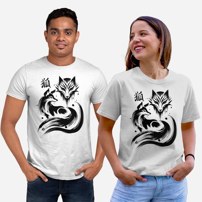 Fox Kitsune-Unisex-Basic-Tee-fanfabio