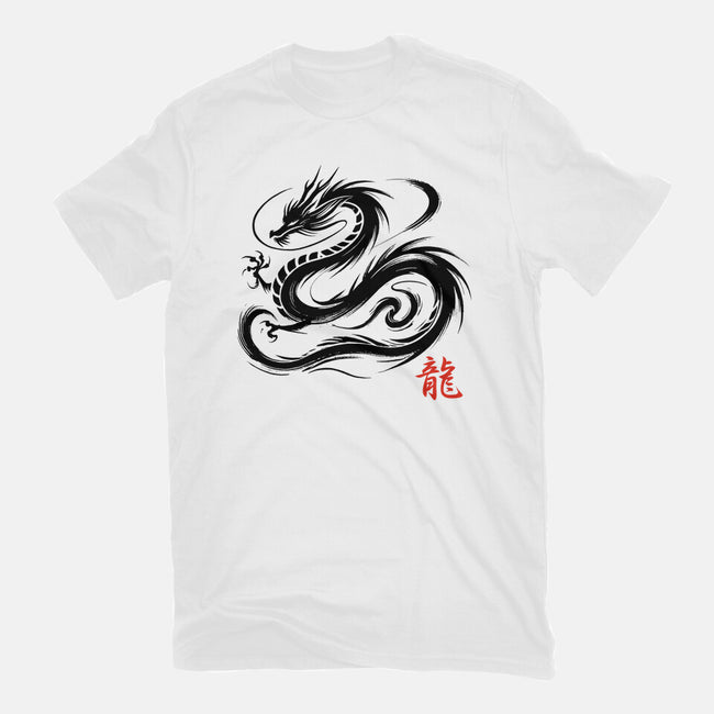 Dragon Ink Brush-Womens-Fitted-Tee-fanfabio