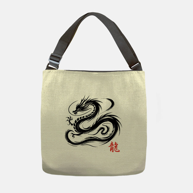 Dragon Ink Brush-None-Adjustable Tote-Bag-fanfabio