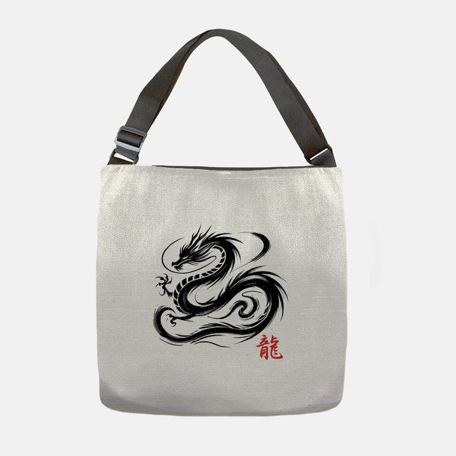 Dragon Ink Brush-None-Adjustable Tote-Bag-fanfabio