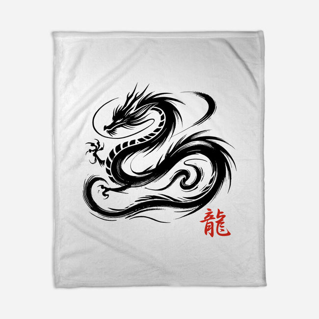 Dragon Ink Brush-None-Fleece-Blanket-fanfabio