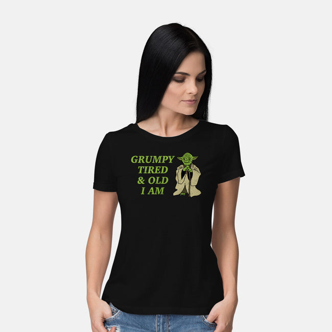 Grumpy Tired And Old-Womens-Basic-Tee-milasneeze