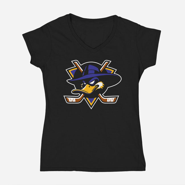 The Darkwing Ducks-Womens-V-Neck-Tee-dalethesk8er