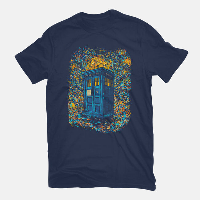 Starry Night Blue Box-Womens-Fitted-Tee-kharmazero