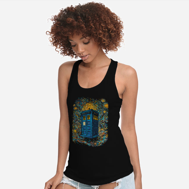 Starry Night Blue Box-Womens-Racerback-Tank-kharmazero