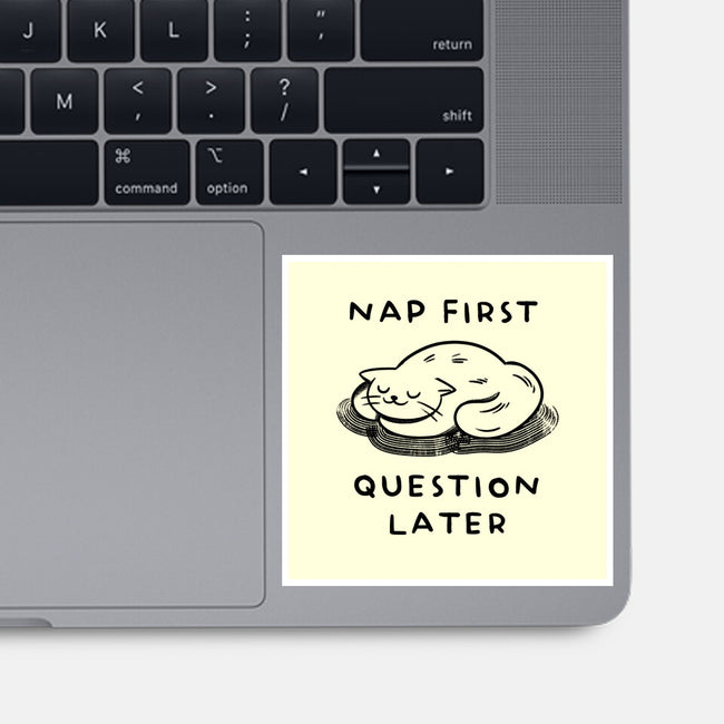 Nap First Question Later-None-Glossy-Sticker-FunkVampire