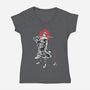 Pirate Hunter Sumi-e-Womens-V-Neck-Tee-Astrobot Invention