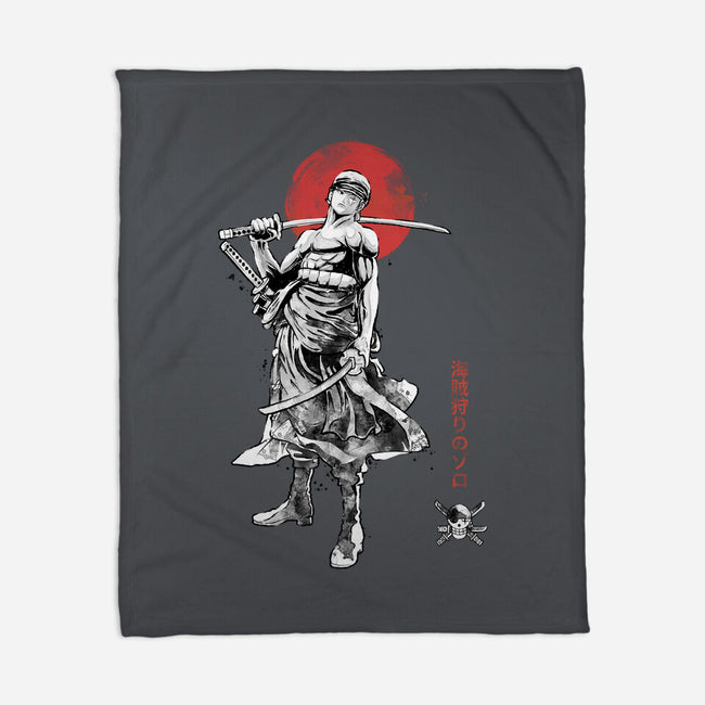 Pirate Hunter Sumi-e-None-Fleece-Blanket-Astrobot Invention