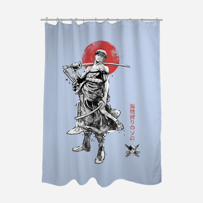 Pirate Hunter Sumi-e-None-Polyester-Shower Curtain-Astrobot Invention