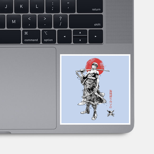 Pirate Hunter Sumi-e-None-Glossy-Sticker-Astrobot Invention