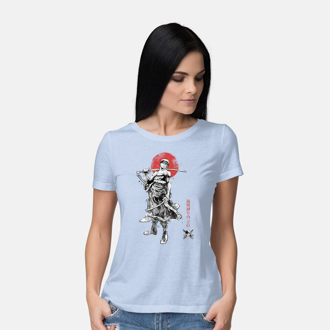 Pirate Hunter Sumi-e-Womens-Basic-Tee-Astrobot Invention