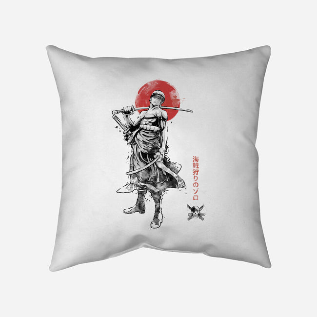 Pirate Hunter Sumi-e-None-Removable Cover w Insert-Throw Pillow-Astrobot Invention