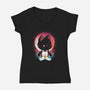 Turbo Granny Night-Womens-V-Neck-Tee-dandingeroz