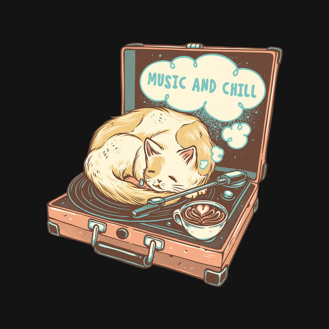 Music And Chill Cat-Unisex-Crew Neck-Sweatshirt-glitchygorilla
