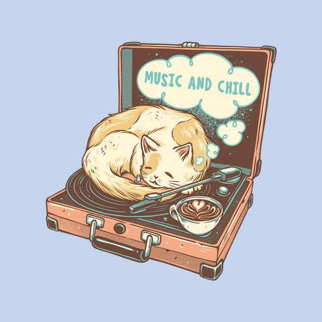 Music And Chill Cat-Unisex-Crew Neck-Sweatshirt-glitchygorilla