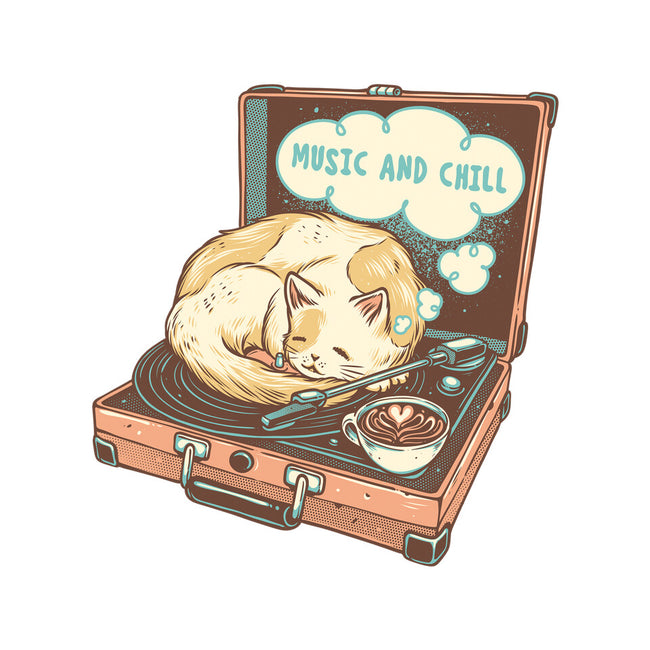 Music And Chill Cat-Unisex-Crew Neck-Sweatshirt-glitchygorilla