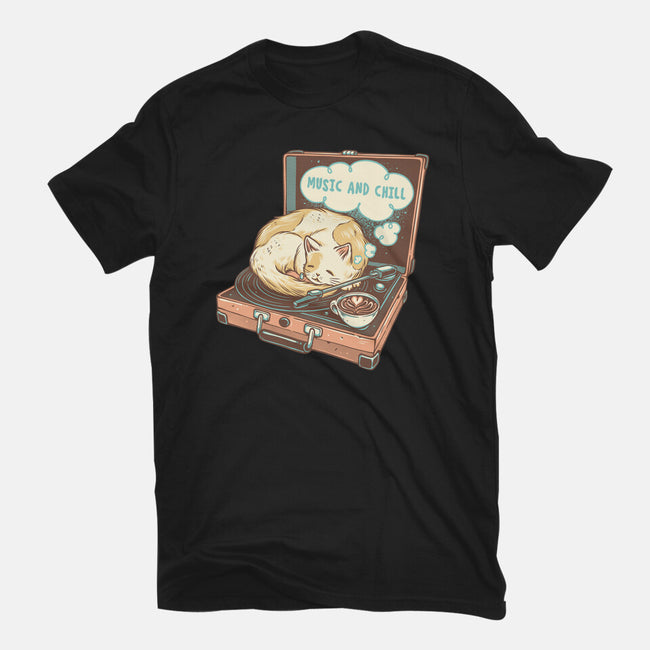 Music And Chill Cat-Mens-Heavyweight-Tee-glitchygorilla