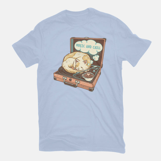 Music And Chill Cat-Mens-Heavyweight-Tee-glitchygorilla