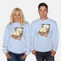 Music And Chill Cat-Unisex-Crew Neck-Sweatshirt-glitchygorilla