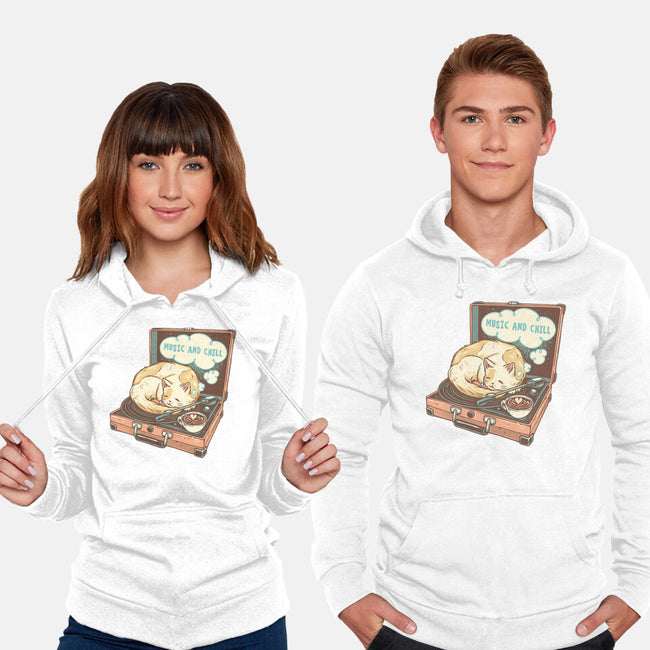 Music And Chill Cat-Unisex-Pullover-Sweatshirt-glitchygorilla