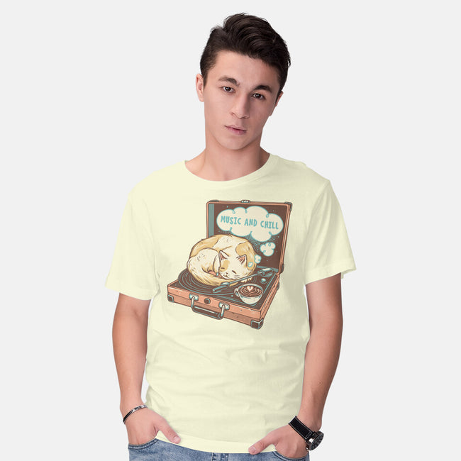 Music And Chill Cat-Mens-Basic-Tee-glitchygorilla