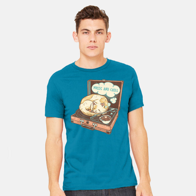 Music And Chill Cat-Mens-Heavyweight-Tee-glitchygorilla