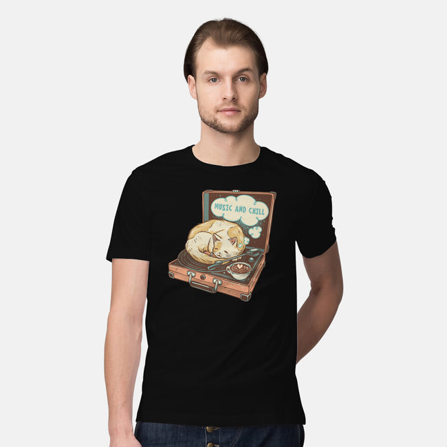 Music And Chill Cat-Mens-Premium-Tee-glitchygorilla