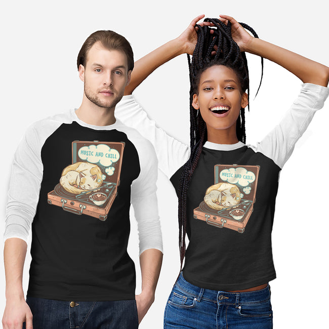 Music And Chill Cat-Unisex-Baseball-Tee-glitchygorilla