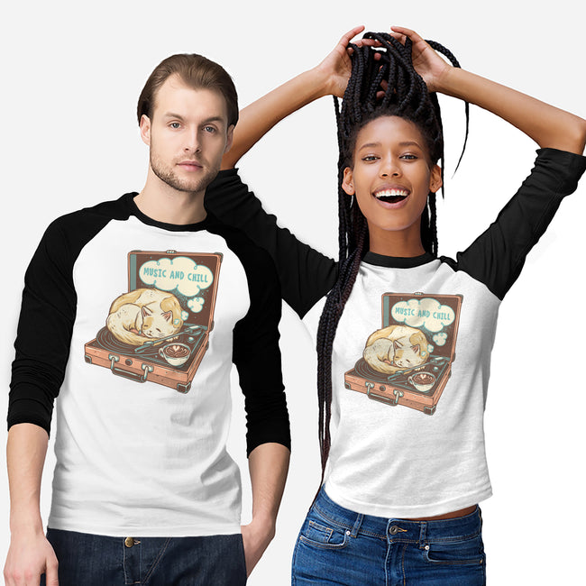 Music And Chill Cat-Unisex-Baseball-Tee-glitchygorilla