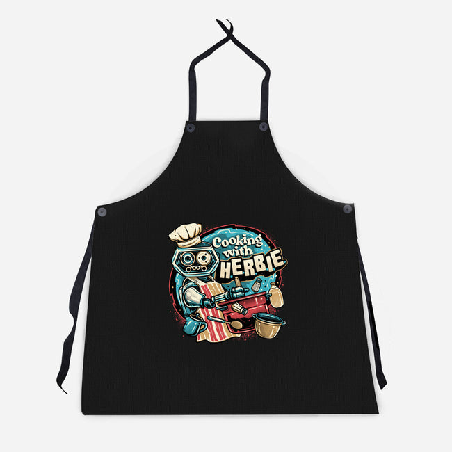 Cooking With Herbie-Unisex-Kitchen-Apron-glitchygorilla