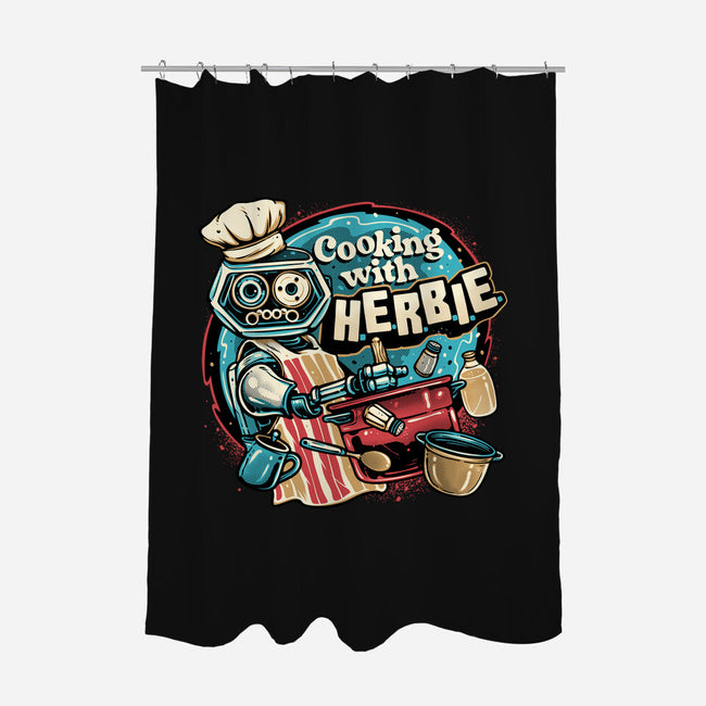 Cooking With Herbie-None-Polyester-Shower Curtain-glitchygorilla