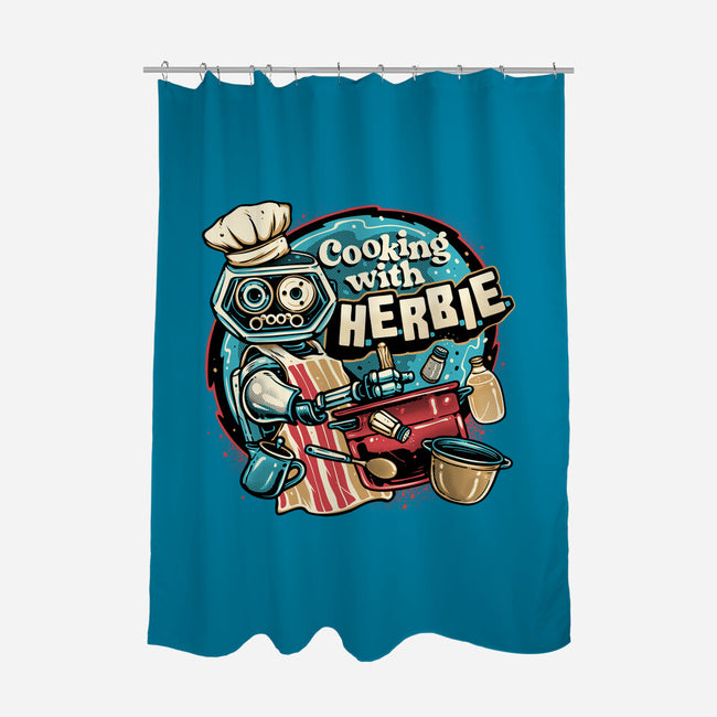 Cooking With Herbie-None-Polyester-Shower Curtain-glitchygorilla