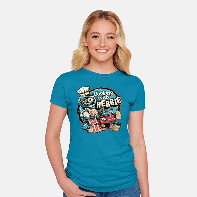 Cooking With Herbie-Womens-Fitted-Tee-glitchygorilla