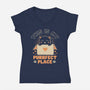 Purrfect Place-Womens-V-Neck-Tee-brunopires