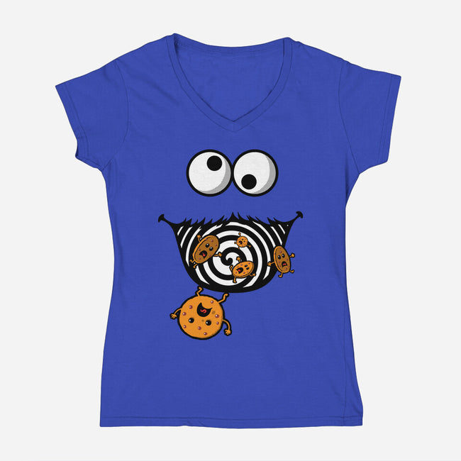 Blue Hole-Womens-V-Neck-Tee-imisko
