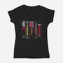 King Bookshelf-Womens-V-Neck-Tee-Nemons