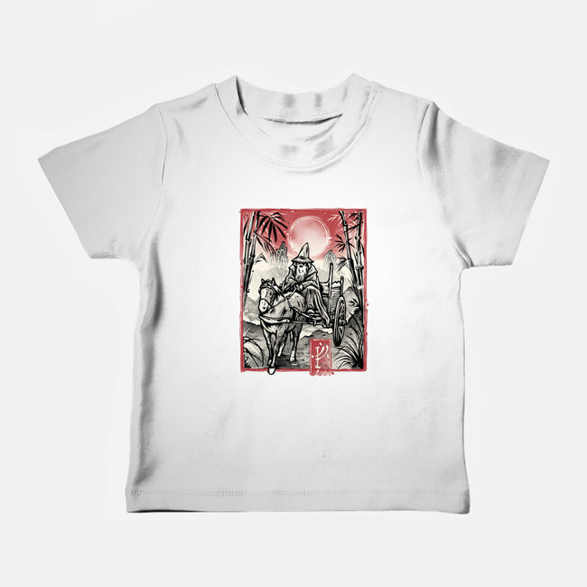 The Grey Traveler-Baby-Basic-Tee-glitchygorilla