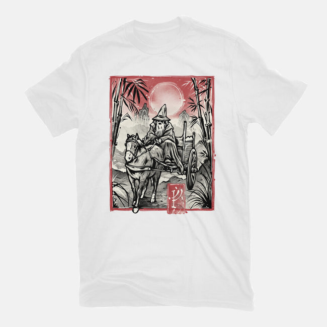 The Grey Traveler-Womens-Fitted-Tee-glitchygorilla