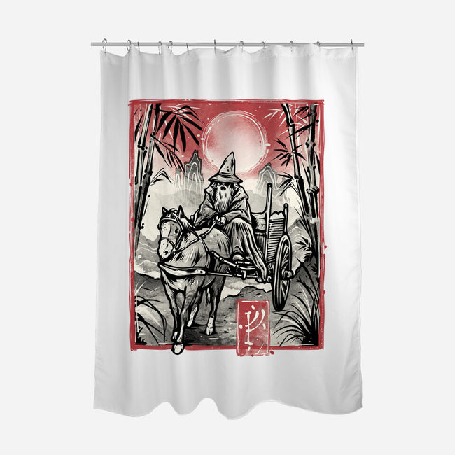 The Grey Traveler-None-Polyester-Shower Curtain-glitchygorilla