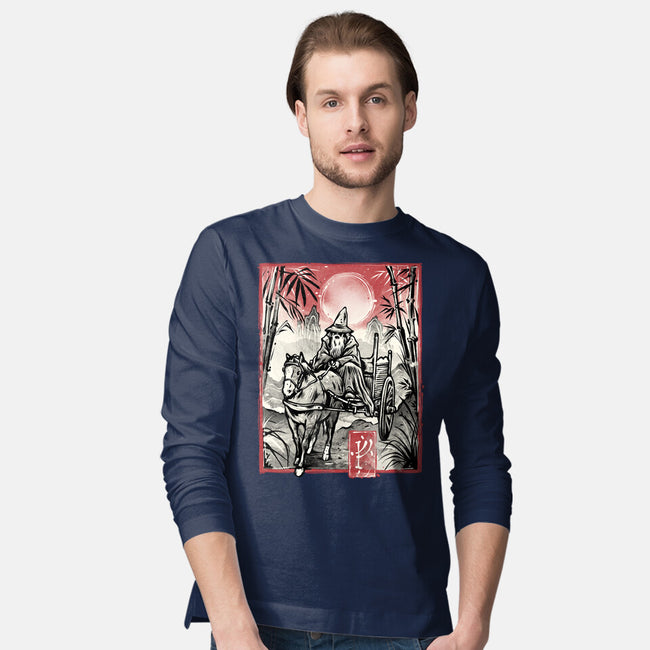 The Grey Traveler-Mens-Long Sleeved-Tee-glitchygorilla