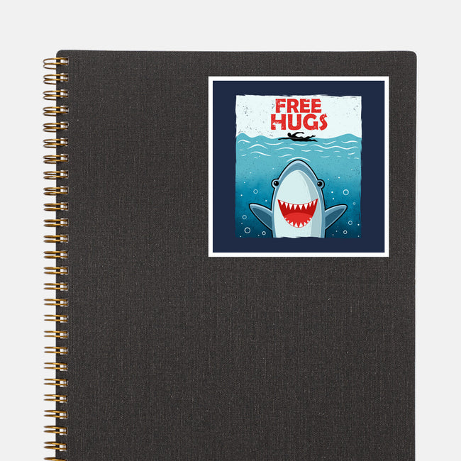 Free Shark Hugs-None-Glossy-Sticker-erion_designs