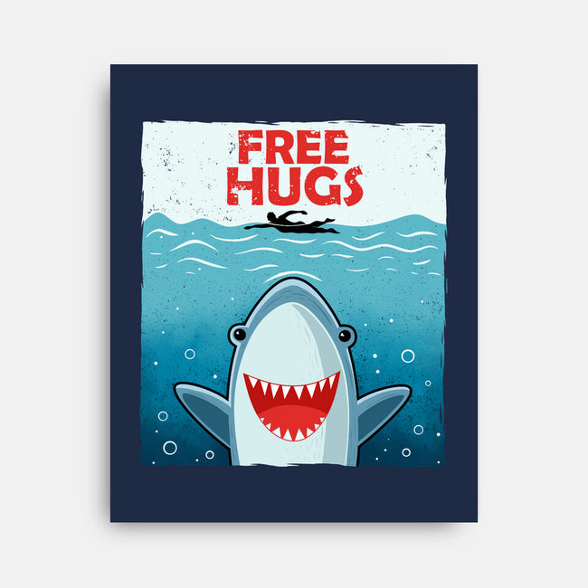 Free Shark Hugs-None-Stretched-Canvas-erion_designs