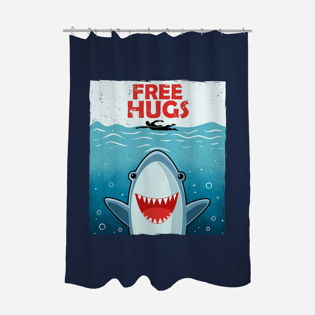 Free Shark Hugs-None-Polyester-Shower Curtain-erion_designs