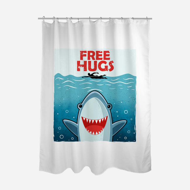 Free Shark Hugs-None-Polyester-Shower Curtain-erion_designs