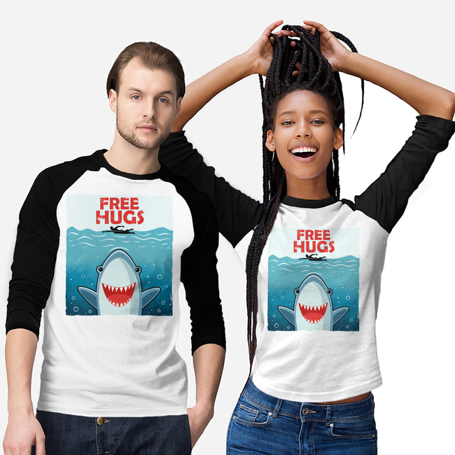 Free Shark Hugs-Unisex-Baseball-Tee-erion_designs